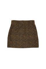 Short skirt | Brown w/ zebra print