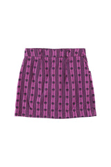 Short skirt | Fuchsia w/ floral stripes