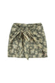Short wrap skirt | Green w/ floral jacquard