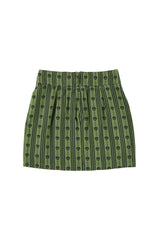 Short skirt | Green w/ floral stripes