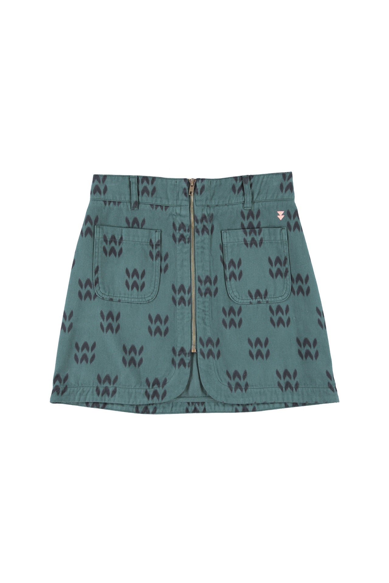 Short skirt | Petrol blue w/ ethnic print