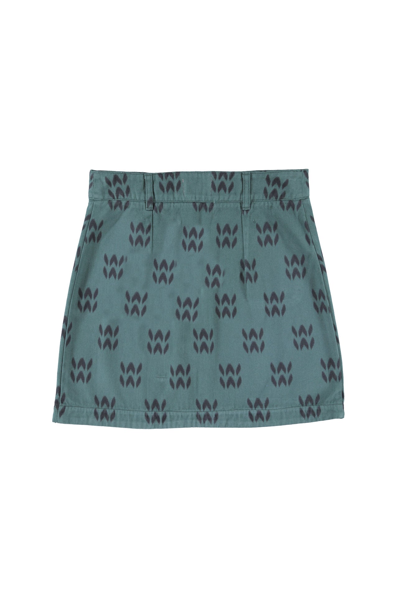 Short skirt | Petrol blue w/ ethnic print
