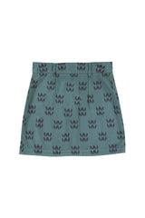 Short skirt | Petrol blue w/ ethnic print