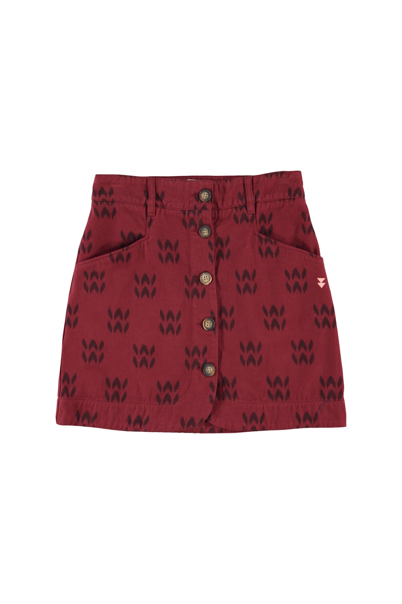 Short skirt | Red w/ ethnic print