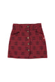 Short skirt | Red w/ ethnic print