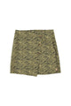 Short asymmetrical skirt | Yellow w/ zebra print
