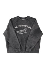 Sweatshirt | Fadded black w/ "i´m innocent" print