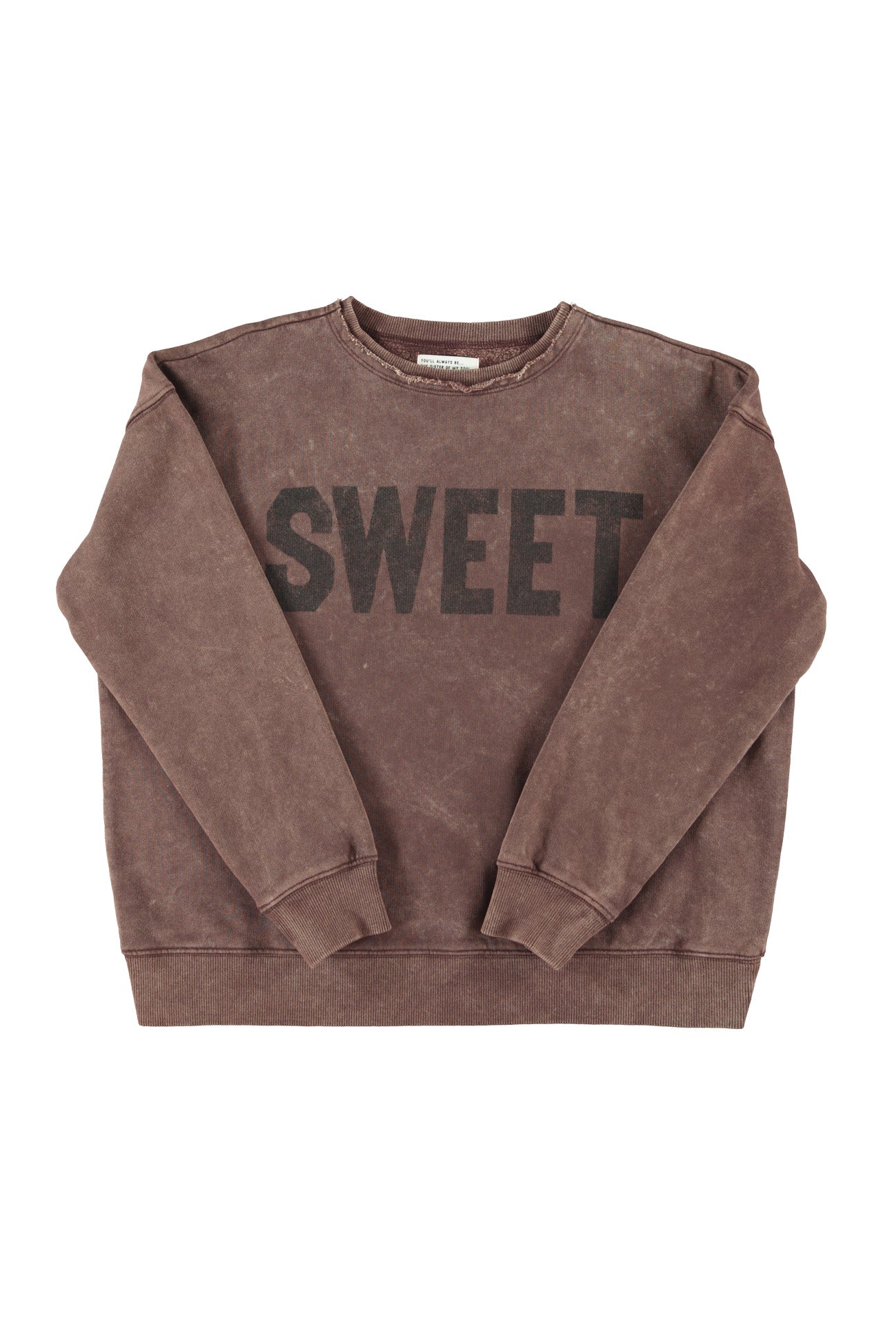 Sweatshirt | Fadded brown w/ "sweet" print