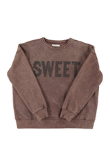 Sweatshirt | Fadded brown w/ "sweet" print