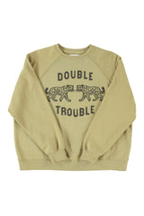 Fitted sweatshirt | Kakhi w/ "double trouble" print