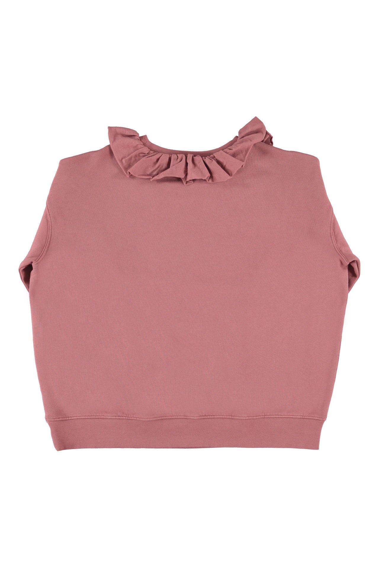 Sweatshirt w/ ruffled collar | Old pink w/ "wild at heart" print