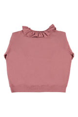 Sweatshirt w/ ruffled collar | Old pink w/ "wild at heart" print