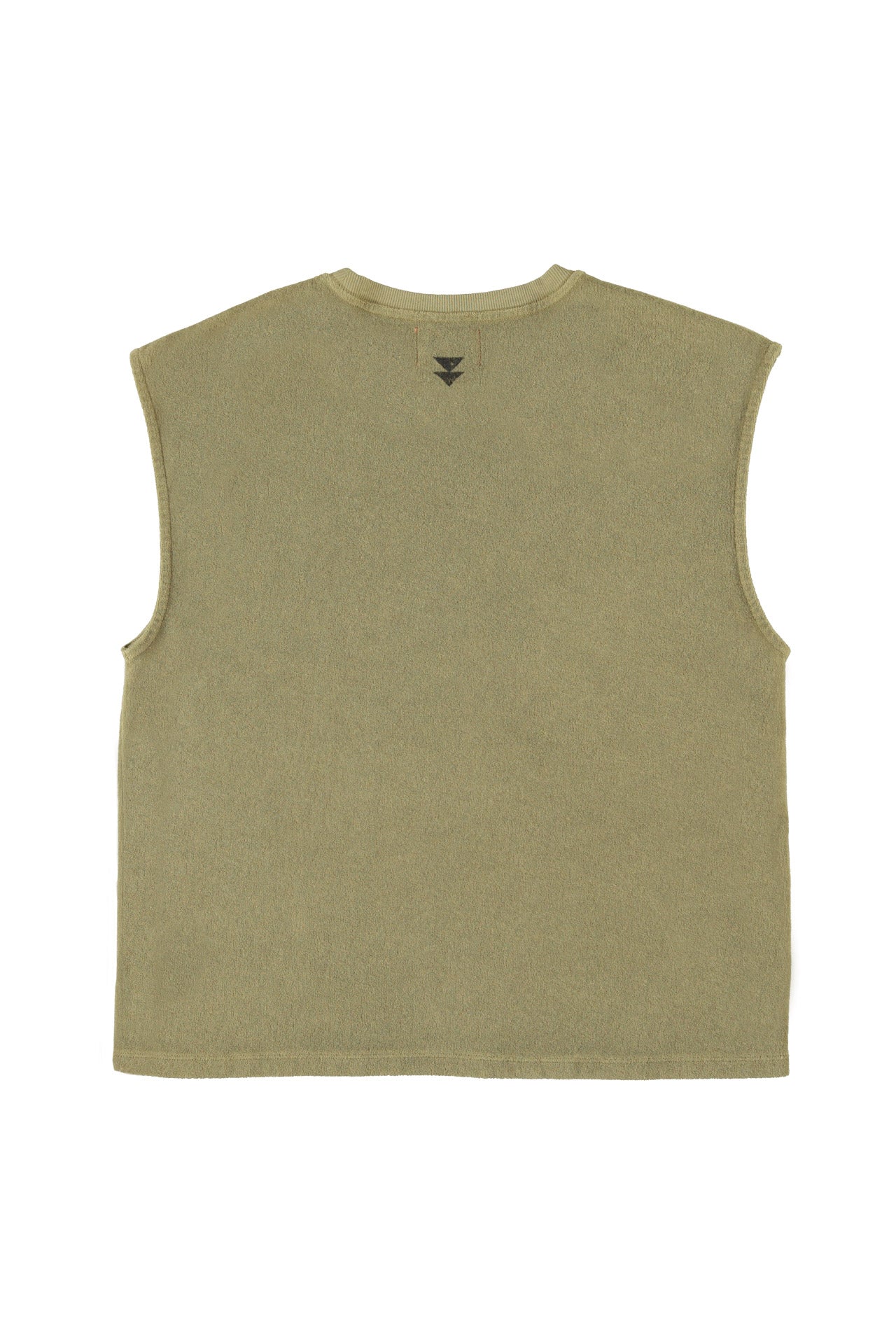 Sleeveless t-shirt w/ round neck | Army green w/ "13" print