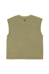 Sleeveless t-shirt w/ round neck | Army green w/ "13" print