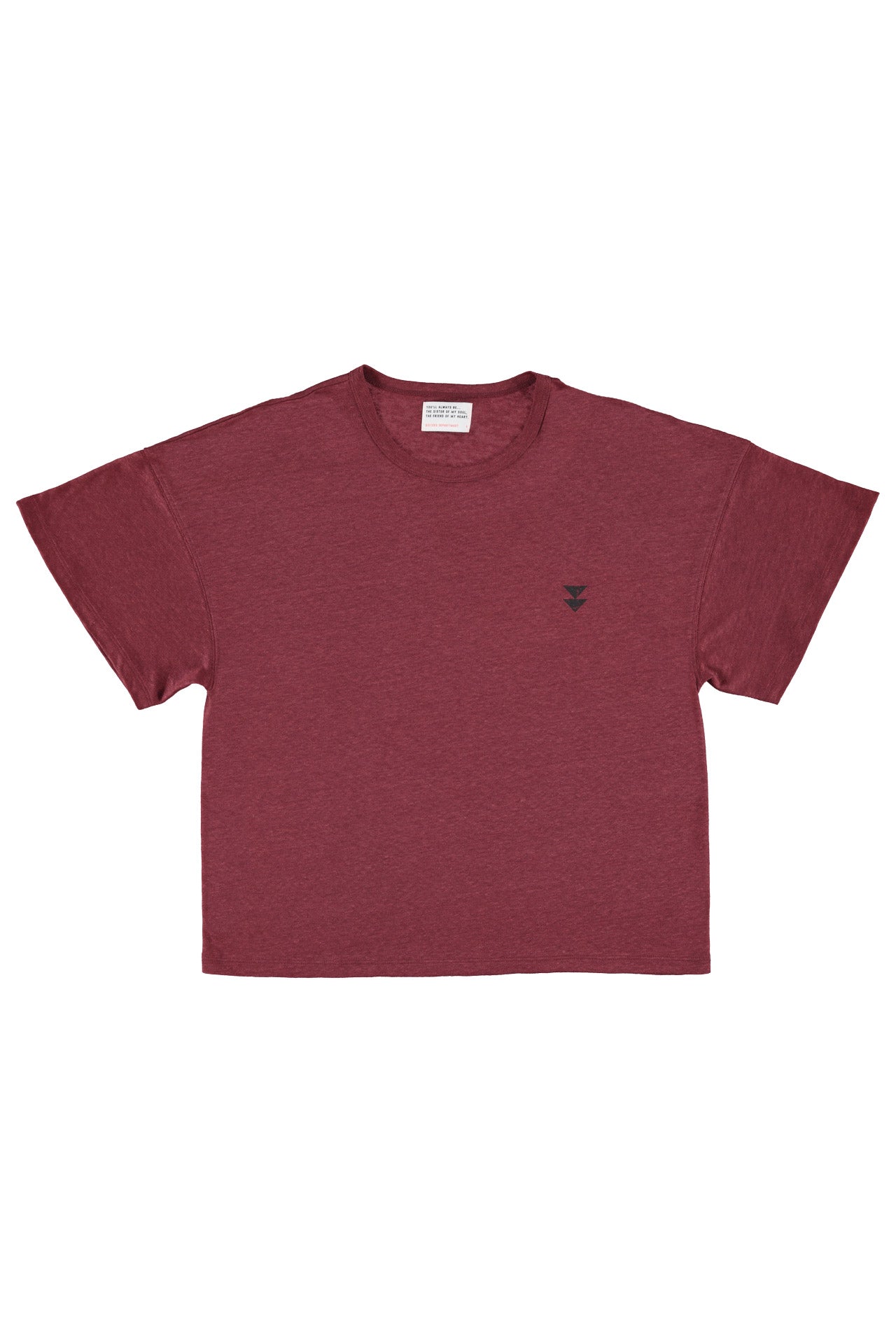 Linen t-shirt w/ short sleeves | Bordeaux