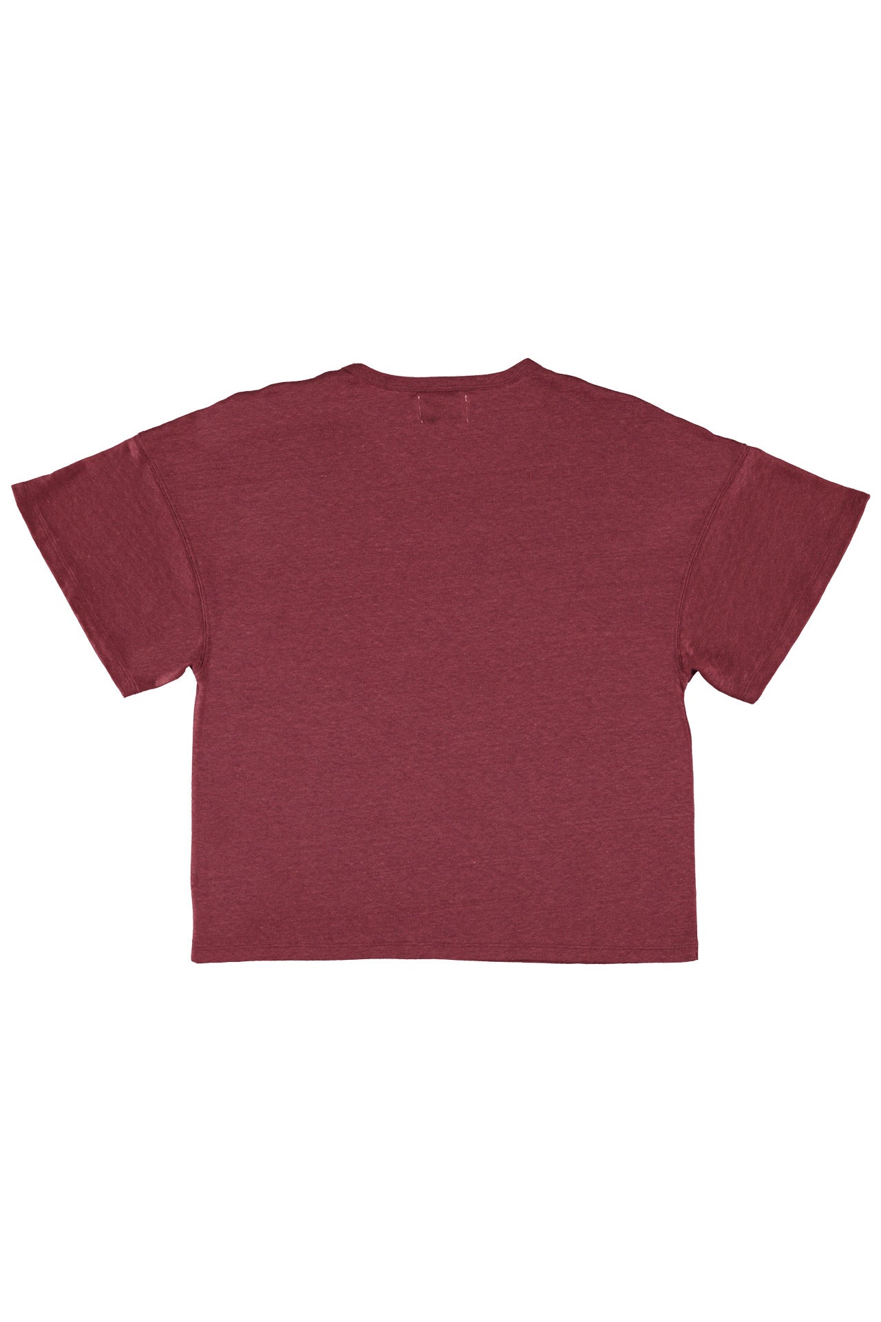 Linen t-shirt w/ short sleeves | Bordeaux