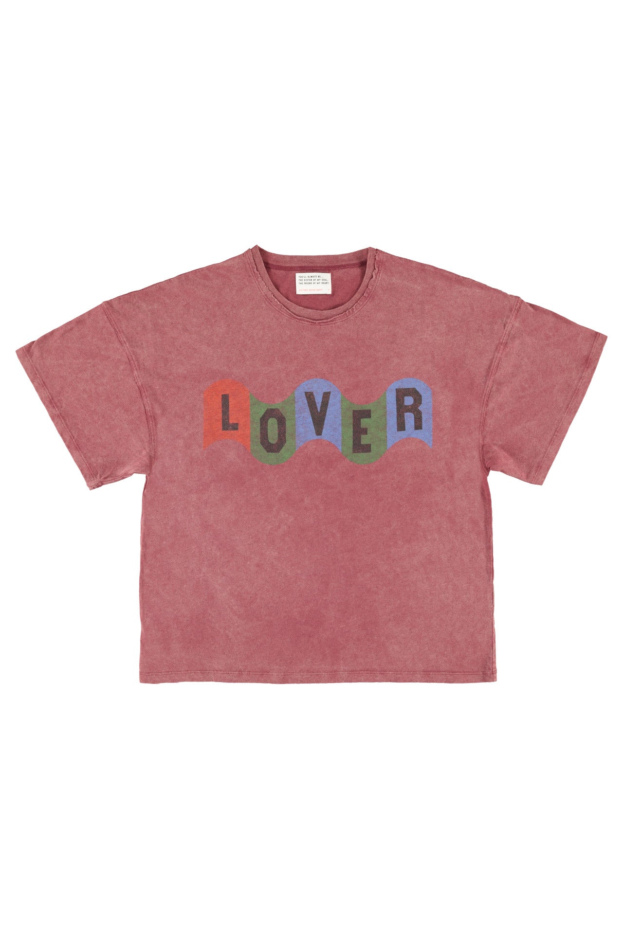 T-shirt w/ short sleeves | Bordeaux w/ "lover" print