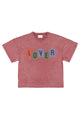 T-shirt w/ short sleeves | Bordeaux w/ "lover" print