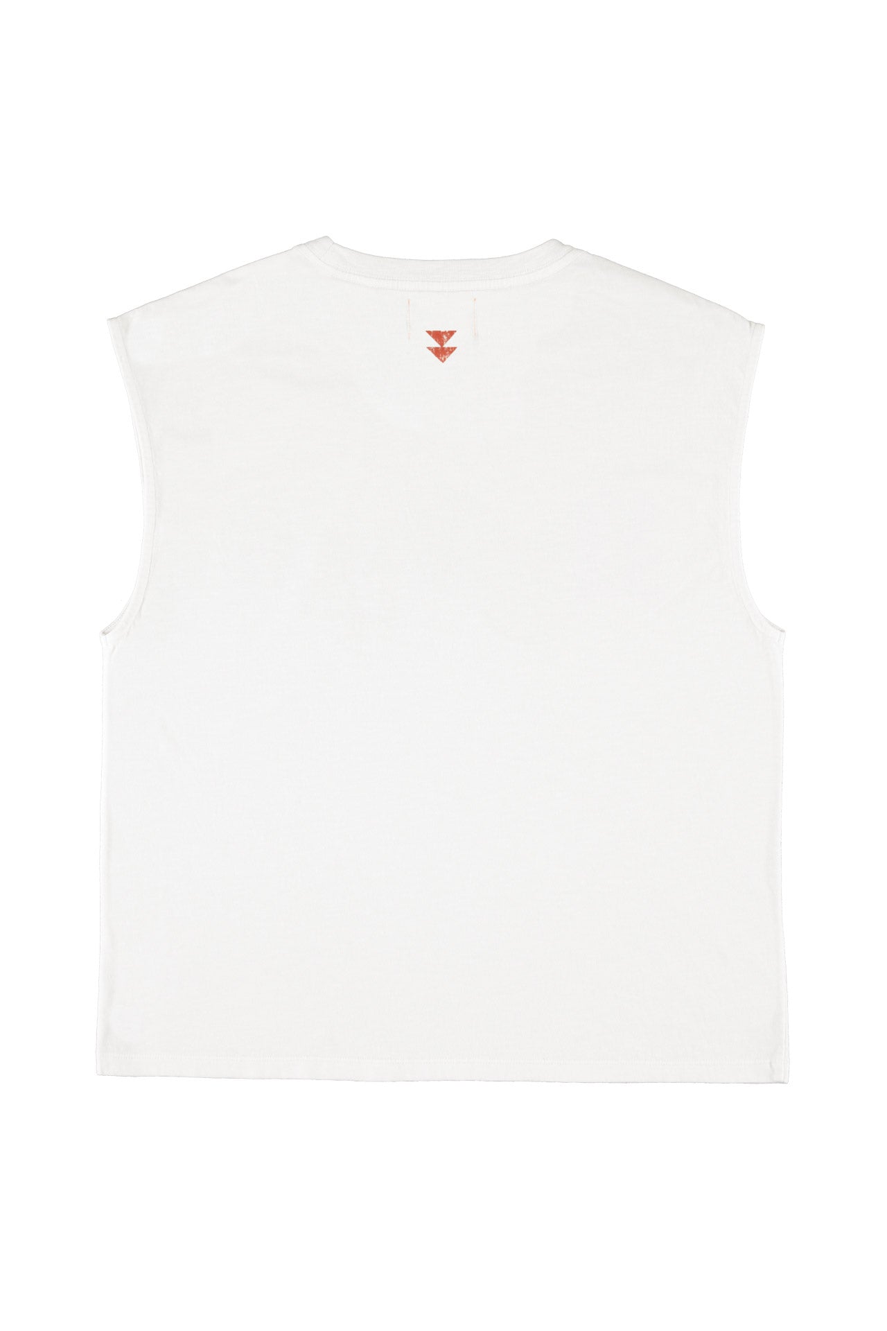 Sleeveless t-shirt w/ round neck | Ecru w/ "lover" print