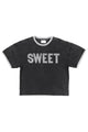 T-shirt w/ short sleeves | Faded black w/ "sweet" print