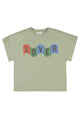 Short sleeve t-shirt | Green w/ "lover" print