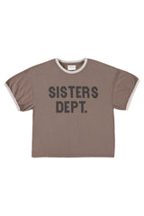 T-shirt w/ short sleeves | Brown w/ "sisters dept" print