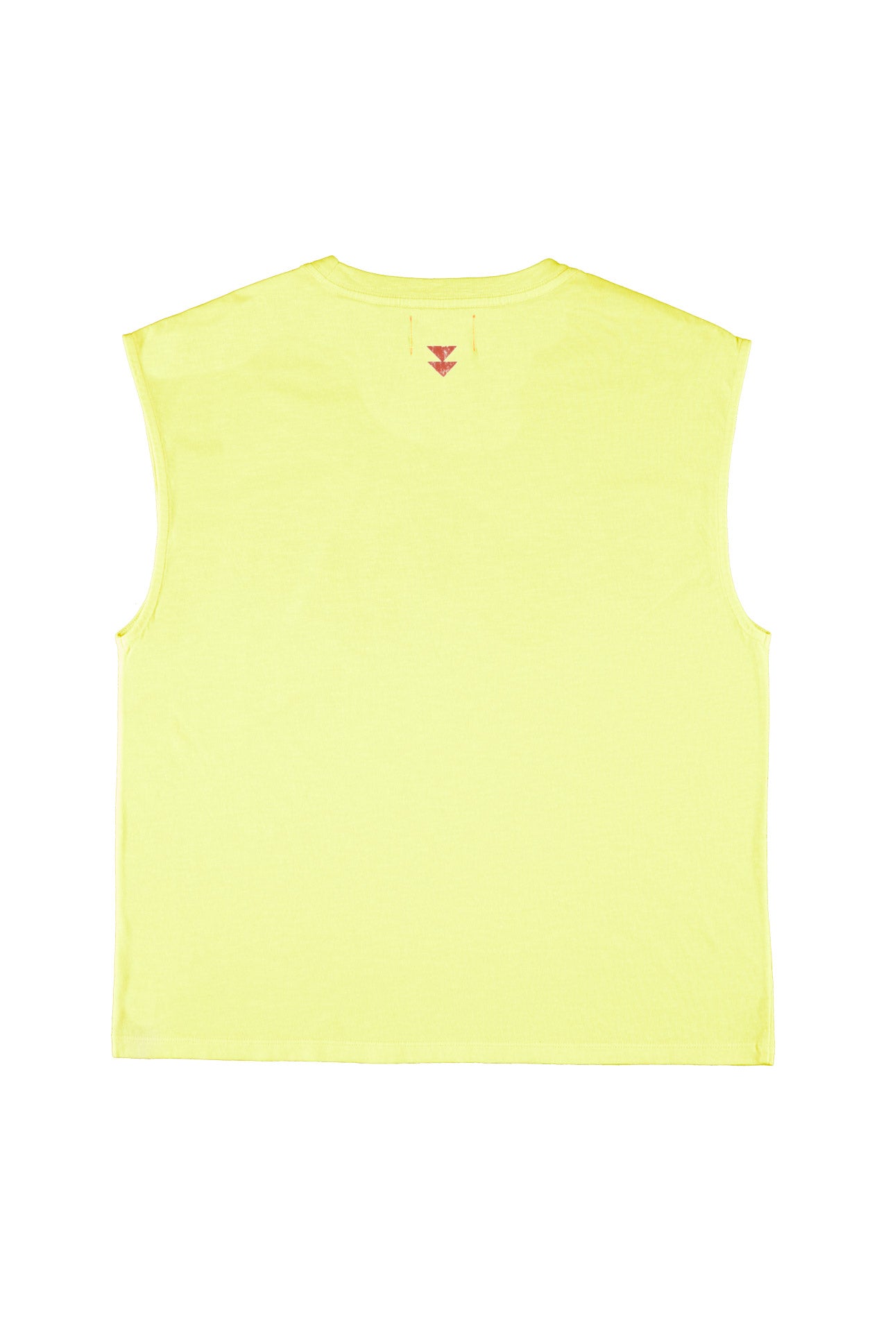 Sleeveless t-shirt w/ round neck | Lime w/ "call 911" print