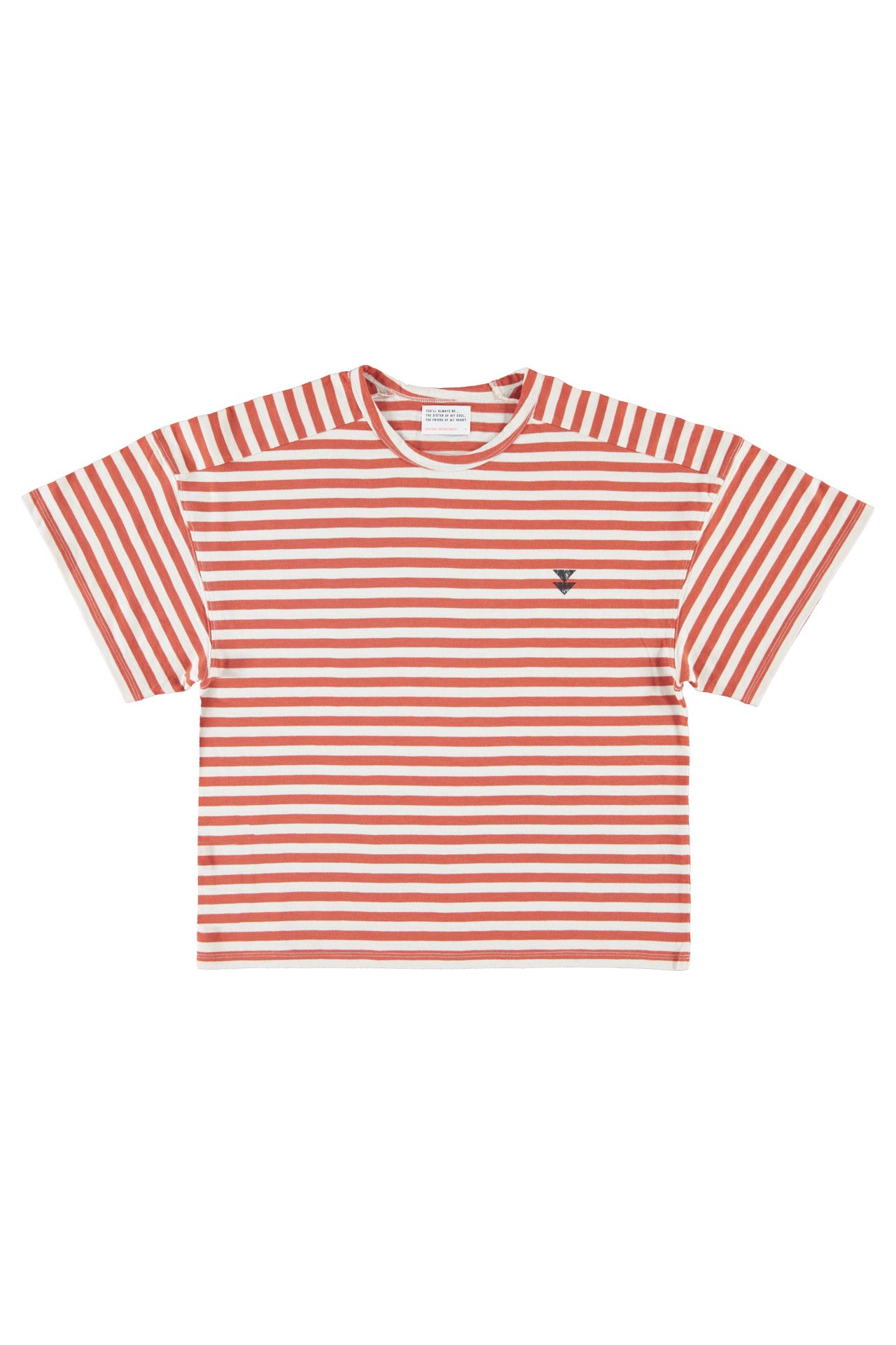 T-shirt w/ short sleeves | Red & ecru stripes