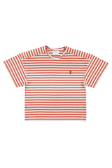 T-shirt w/ short sleeves | Red & ecru stripes