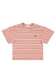 T-shirt w/ short sleeves | Red & ecru stripes