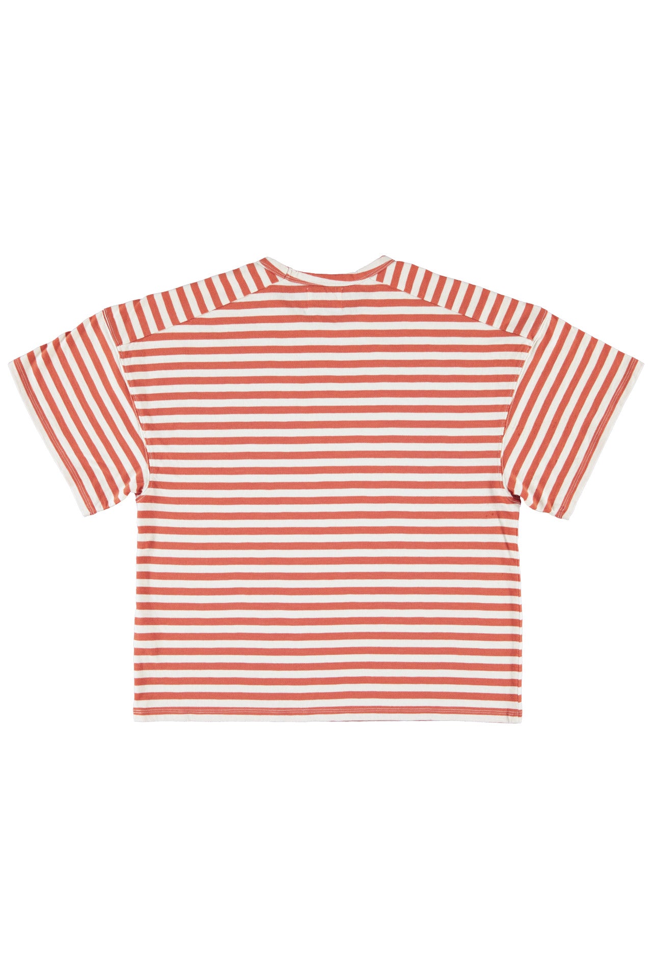 T-shirt w/ short sleeves | Red & ecru stripes