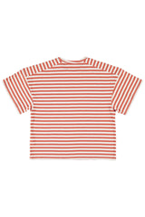 T-shirt w/ short sleeves | Red & ecru stripes