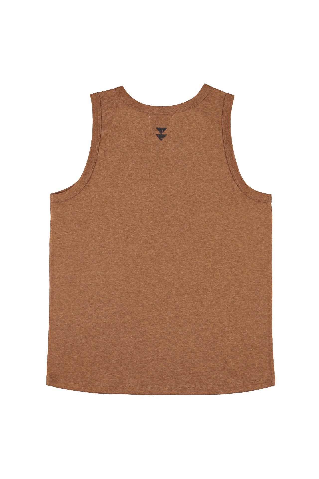 Sleeveless round neck top | Brown w/ "i'm innocent" print
