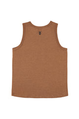 Sleeveless round neck top | Brown w/ "i'm innocent" print