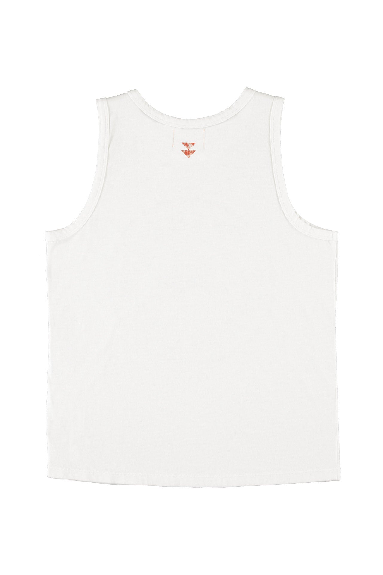 Sleeveless round neck top | Ecru w/ "here comes trouble" print