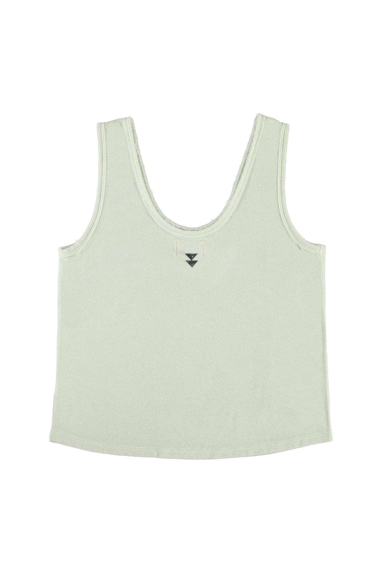 Sleeveless top w/ v-neck | Mint green w/ "trouble maker" print