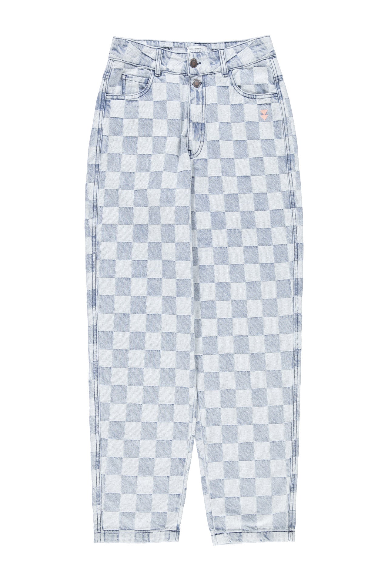 Trousers | Blue checkered denim
