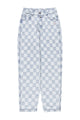 Trousers | Blue checkered denim