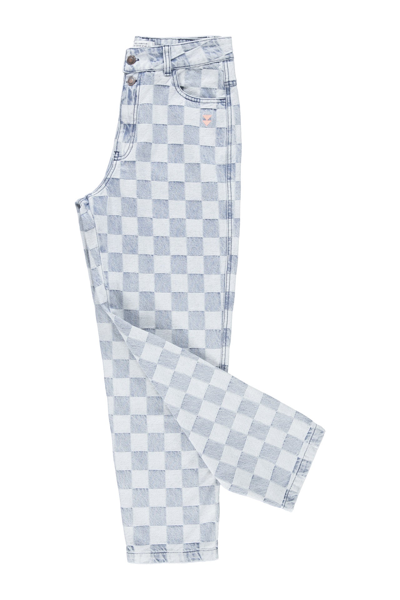 Trousers | Blue checkered denim