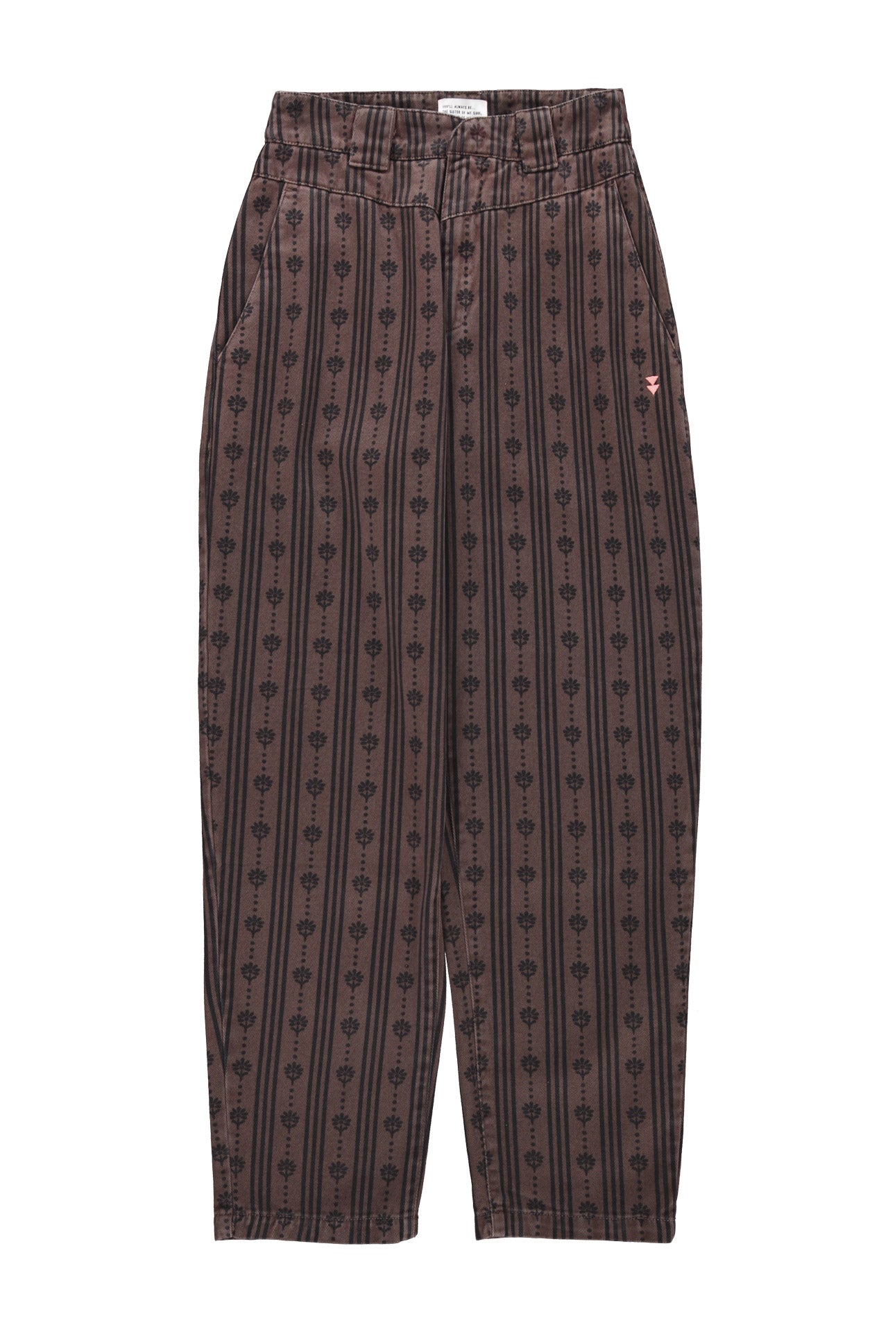 Trousers | Brown w/ floral stripes