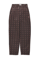 Trousers | Brown w/ floral stripes