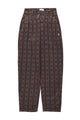 Trousers | Brown w/ floral stripes
