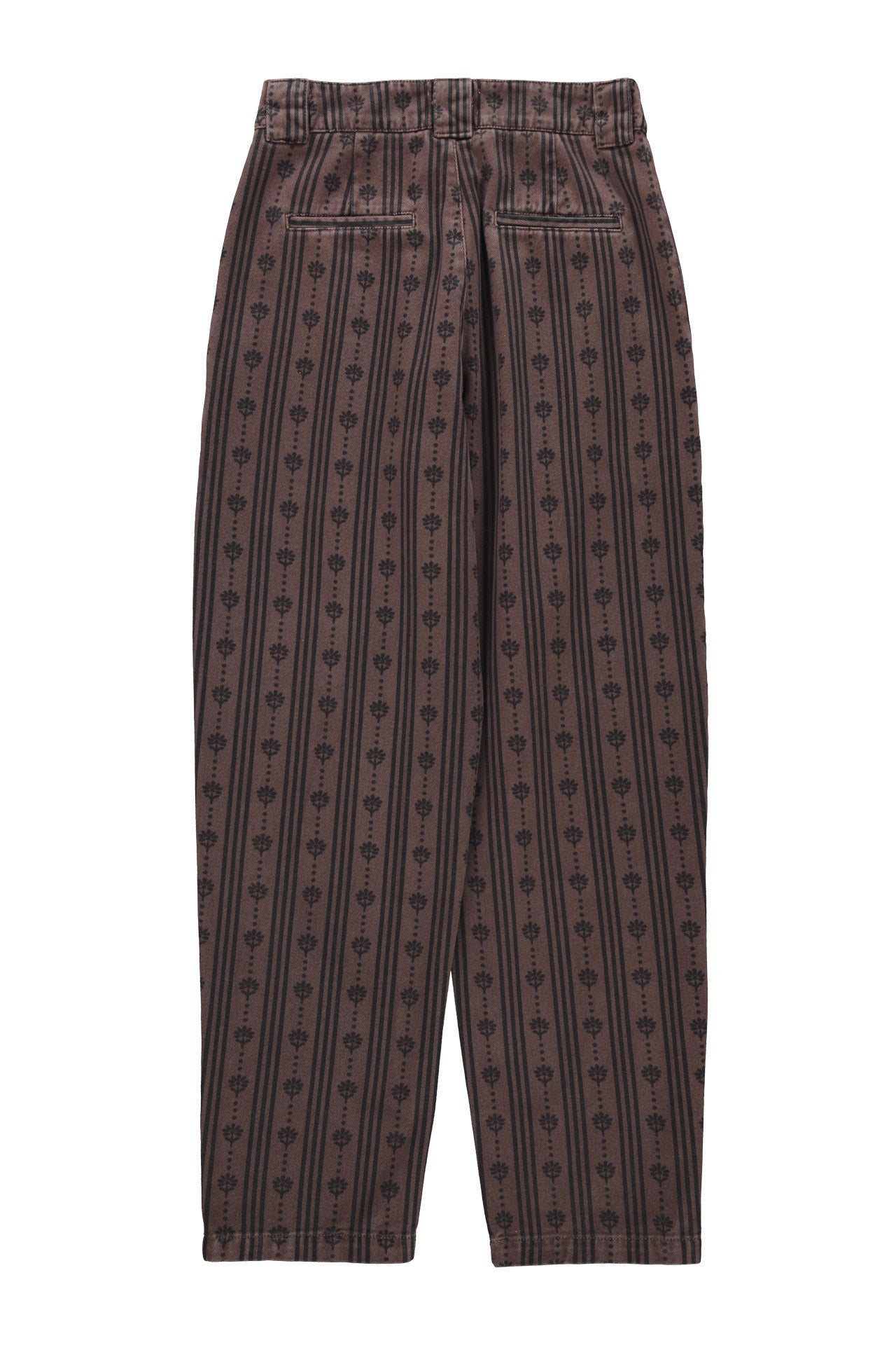 Trousers | Brown w/ floral stripes