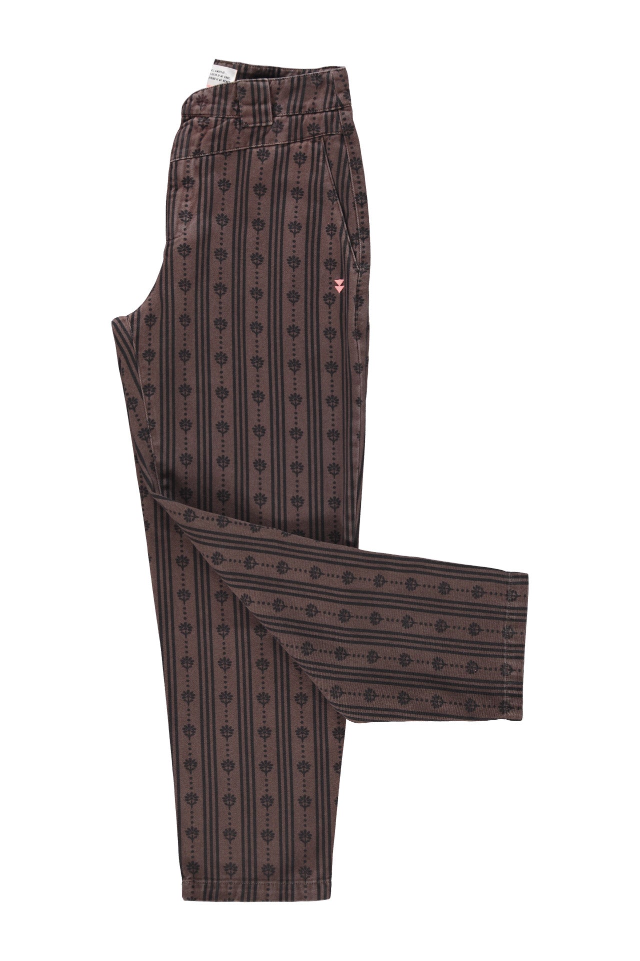 Trousers | Brown w/ floral stripes
