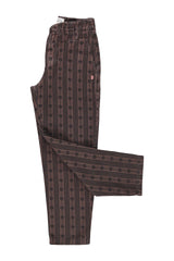 Trousers | Brown w/ floral stripes