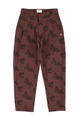Trousers | Brown w/ black roses