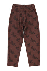 Trousers | Brown w/ black roses