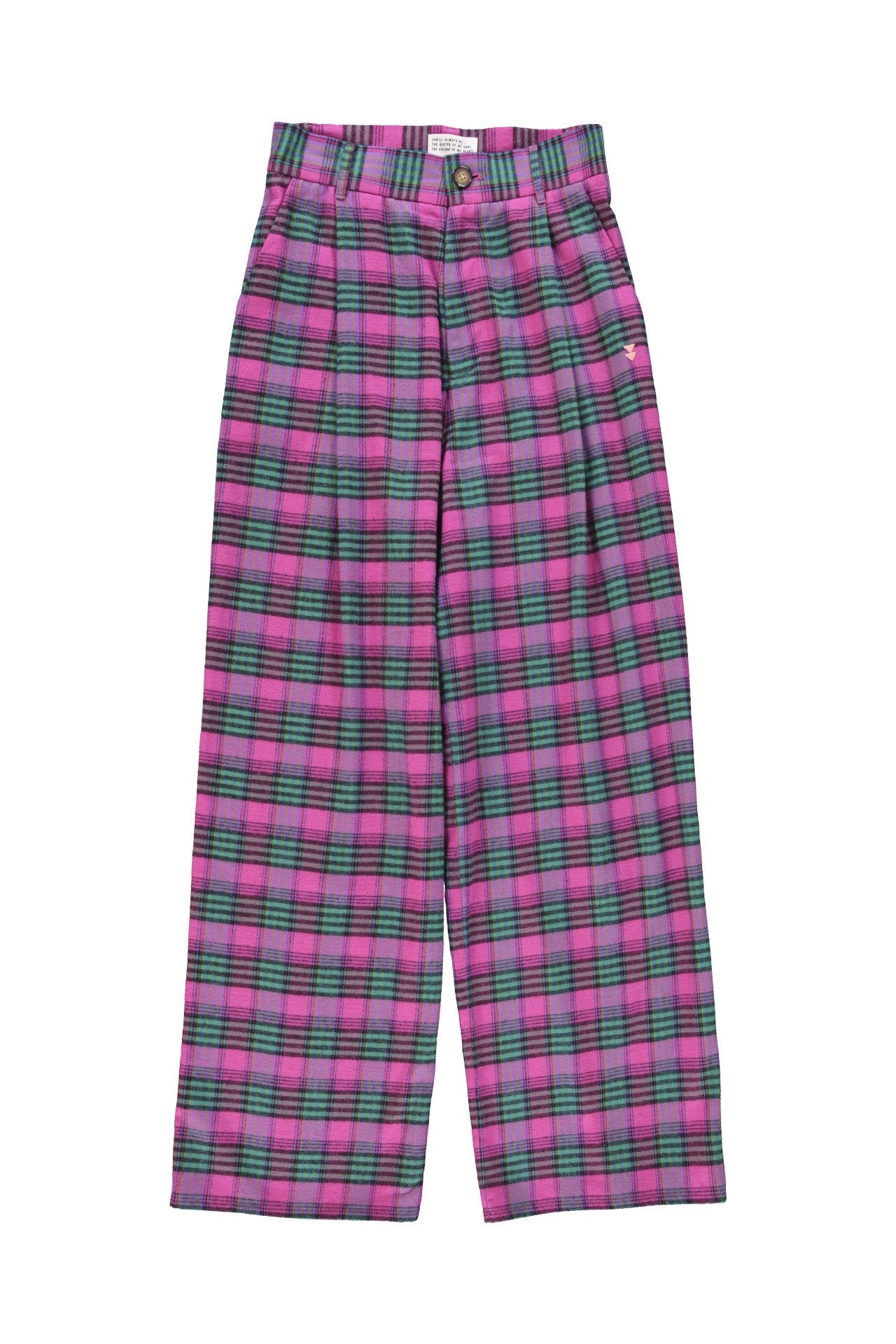 Trousers | Fuschia & green checkered