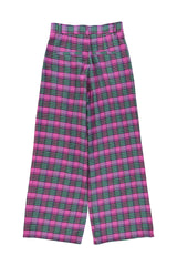 Trousers | Fuschia & green checkered