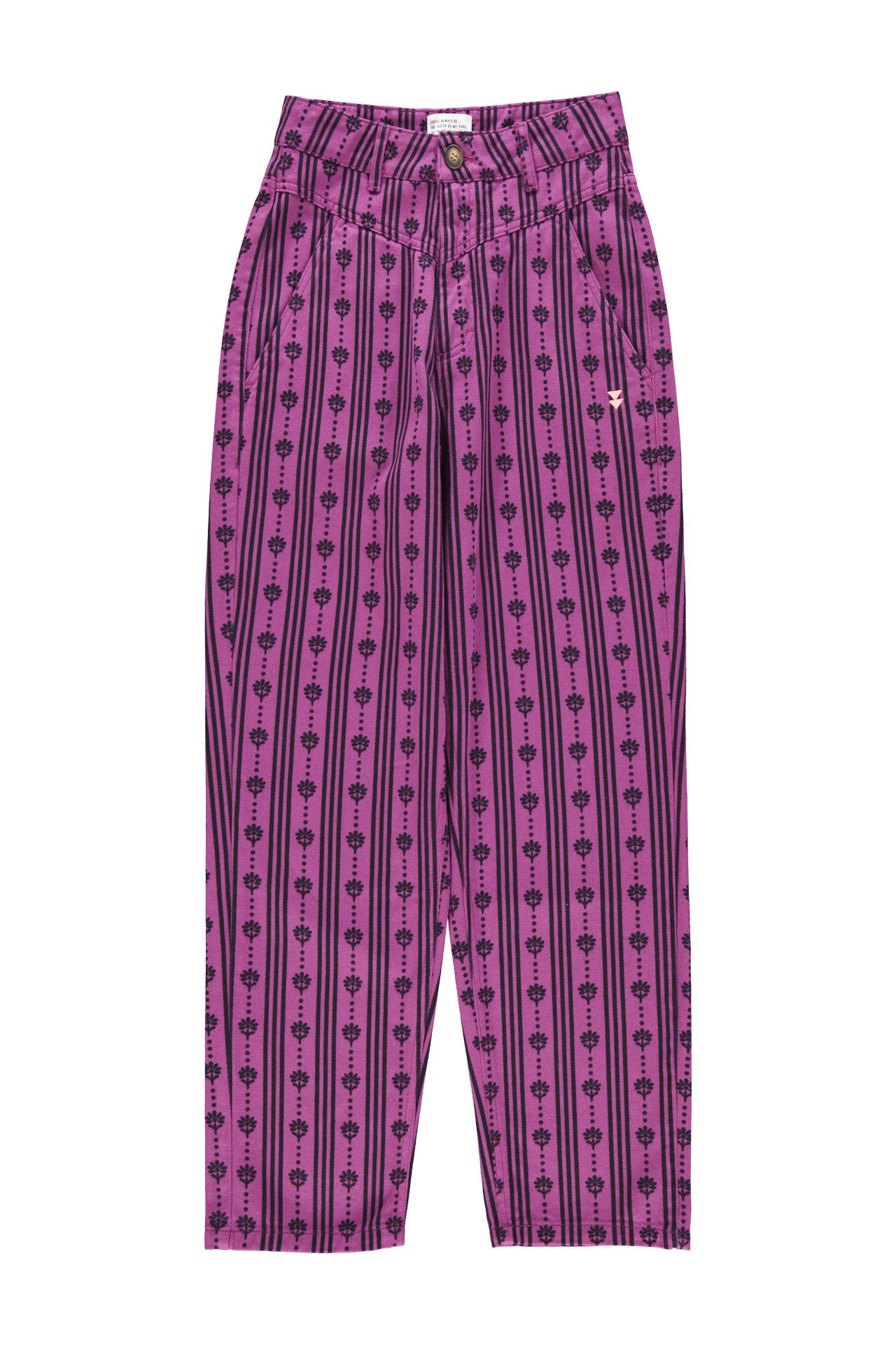 Trousers | Fuchsia w/ floral stripes
